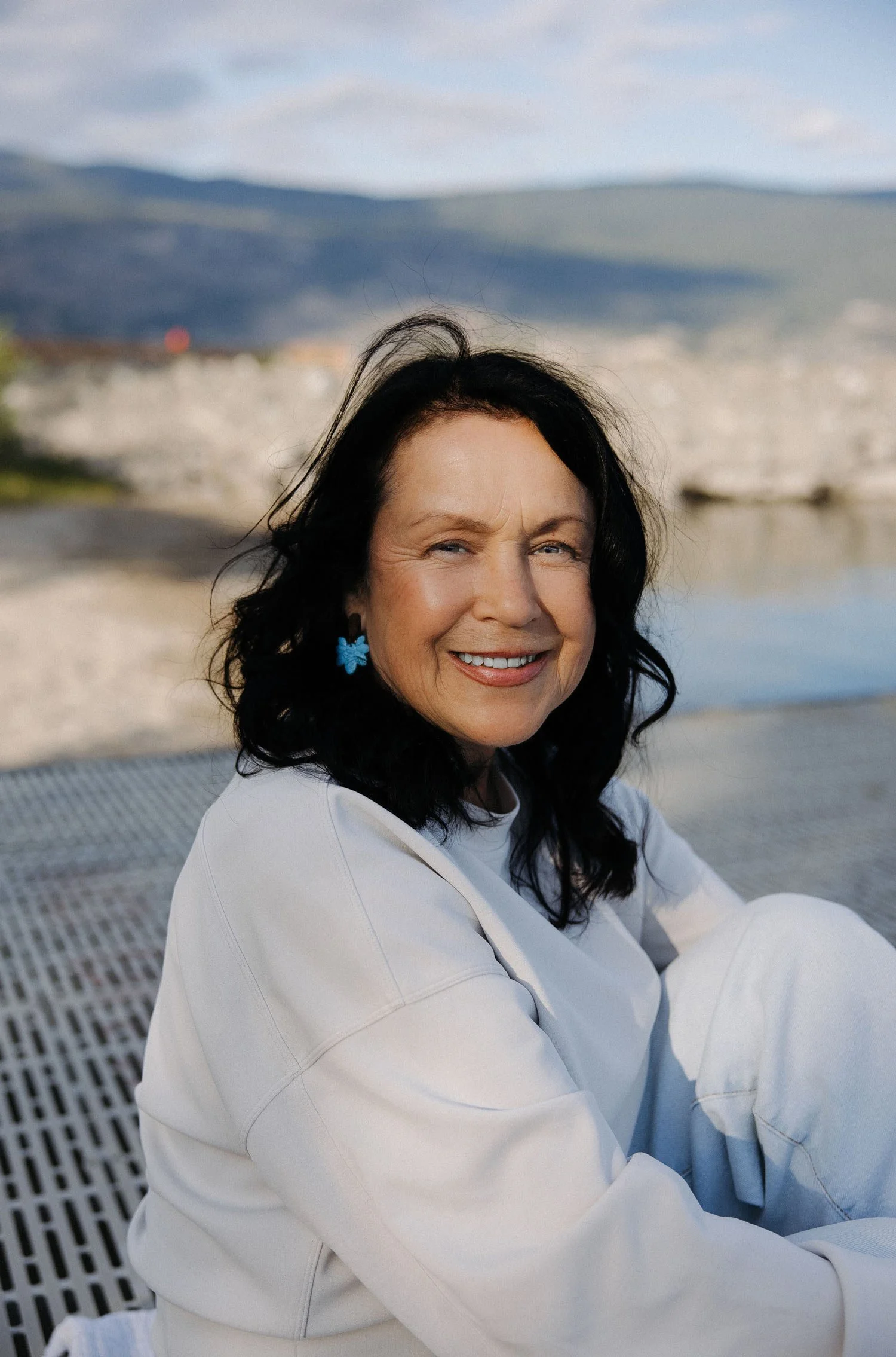 Block Therapy instructor, Janette Lippapi, outdoors near Okanagan Lake in Summerland, BC.