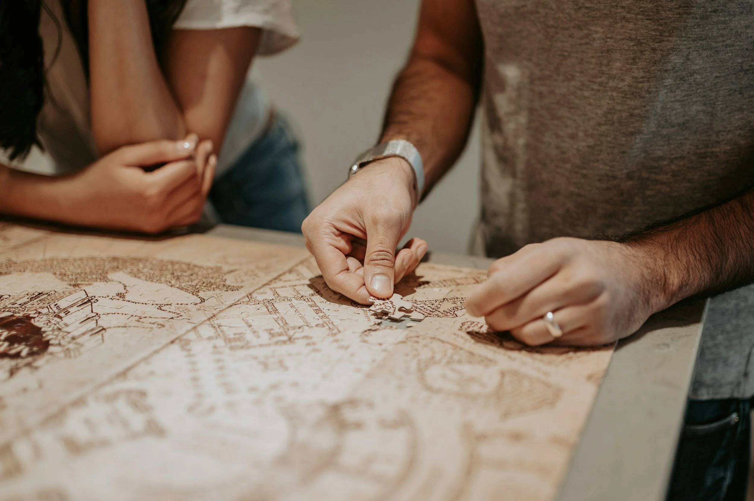 Completing a puzzle together - grounded path back to connection