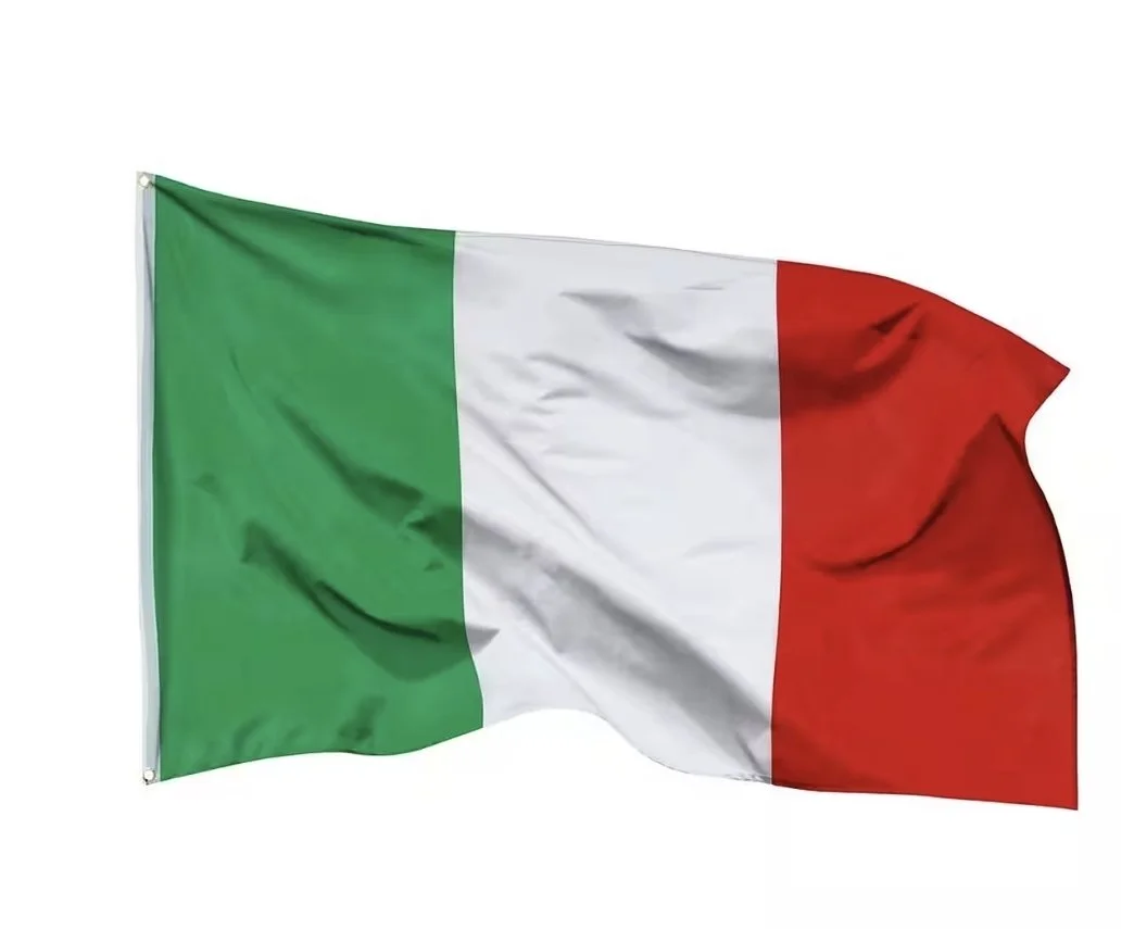 Drapeau de l'Italie avec des bandes vertes, blanches et rouges verticales