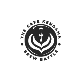 Logo for The Cafe Kendama Brew Battle showing a stylized wave with a cross at the center.