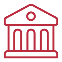 Outline of a classical building with columns and a pediment, resembling a courthouse or government building.
