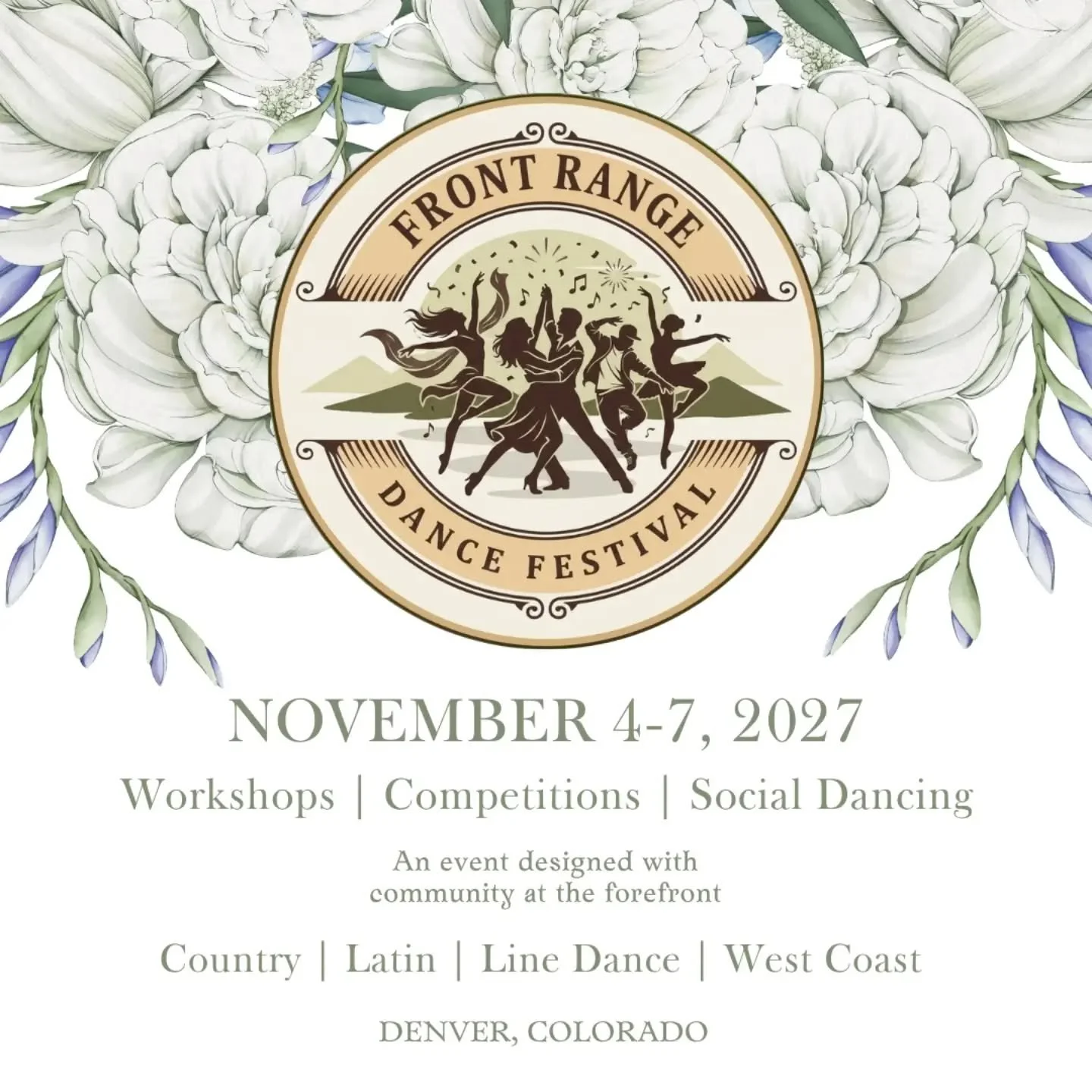@frontrangedancefestival Four days. Four dance styles. One weekend built around the people on the floor.

Country. Latin. Line Dance. West Coast Swing.
Workshops. Competitions. Social dancing until the lights come up.

We're building this the way we 
