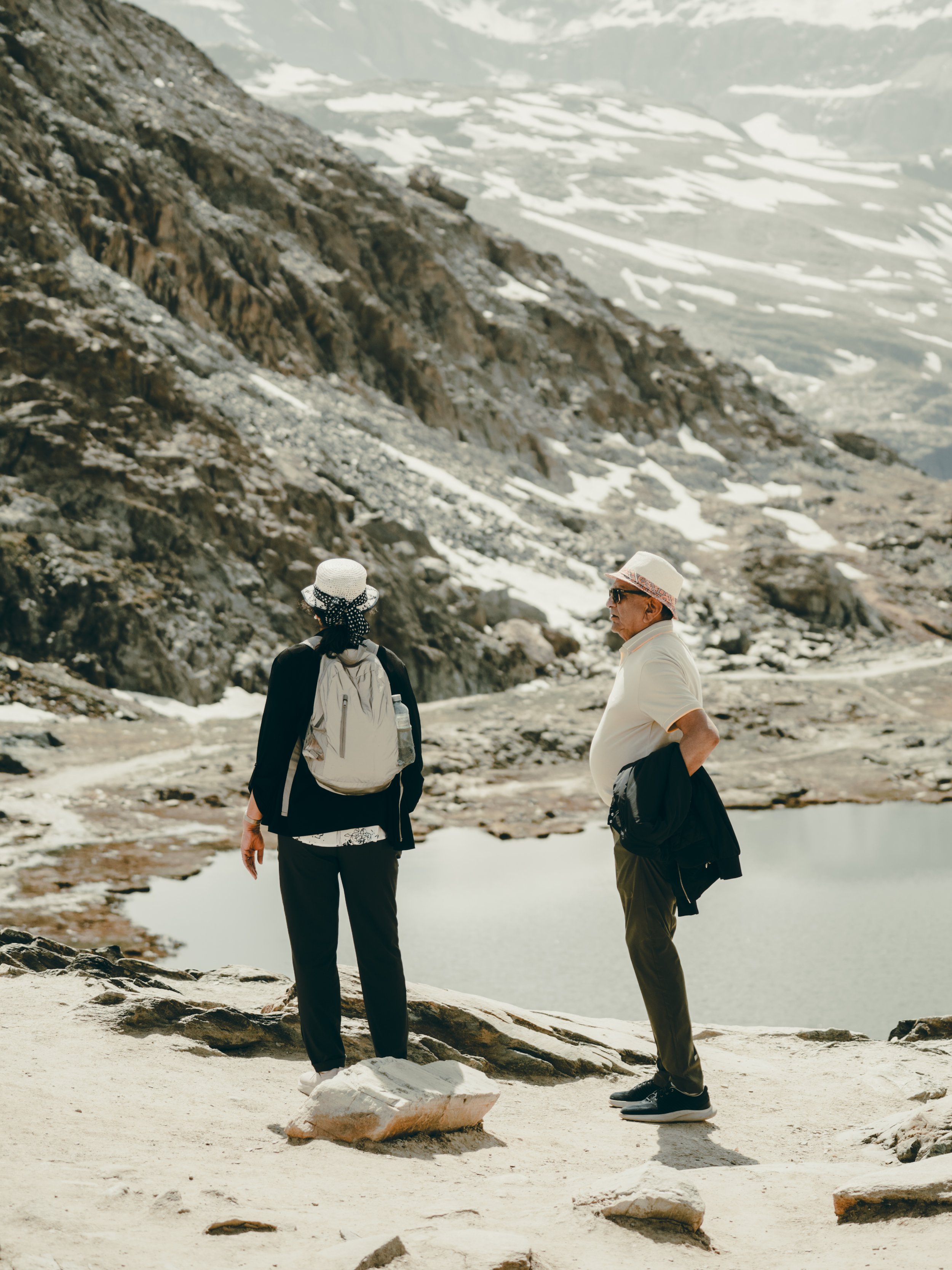Man and woman at the Matterhorn in Switzerland