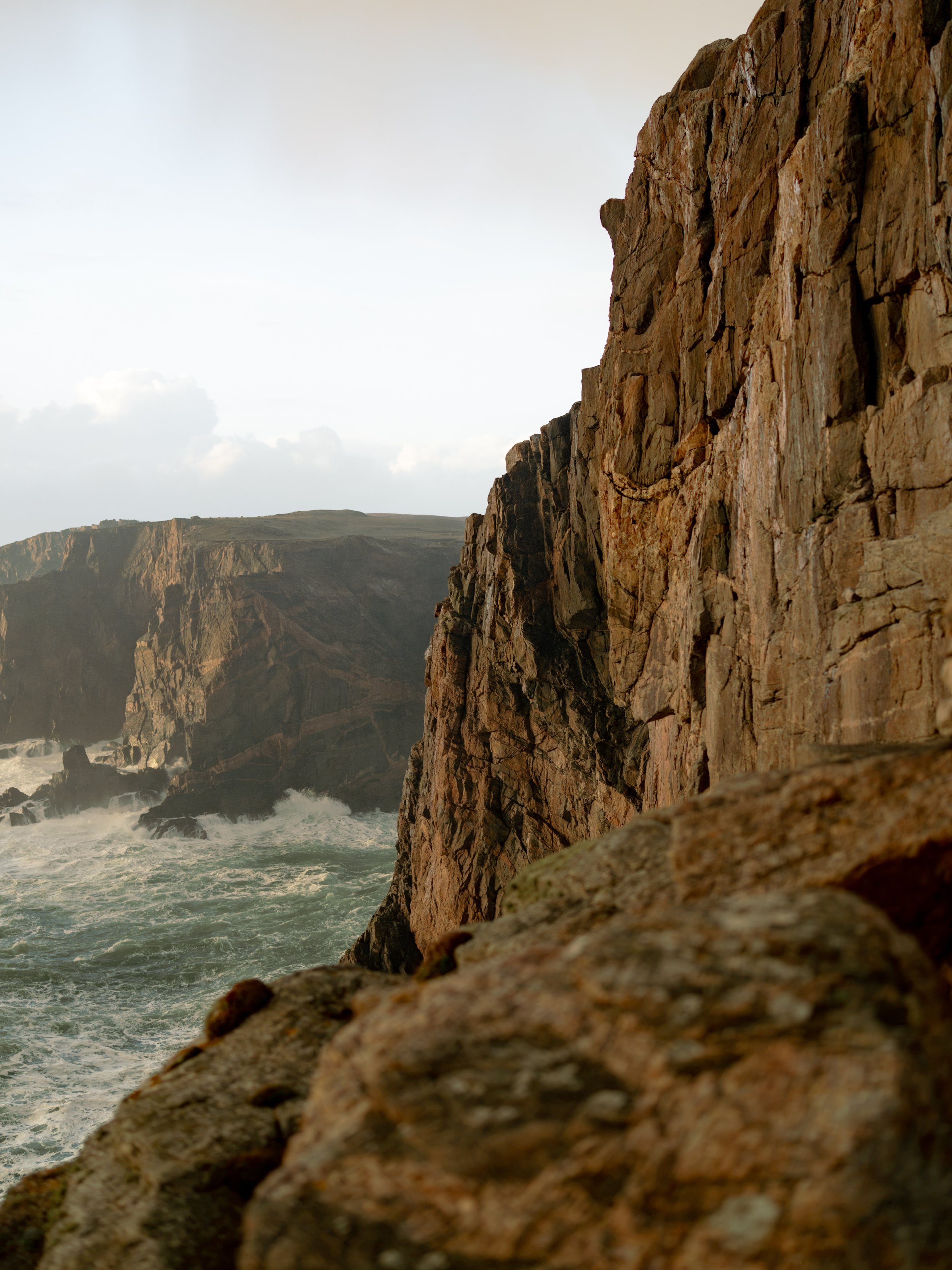 Sunset on cliffs Isle of Lewis Scotland