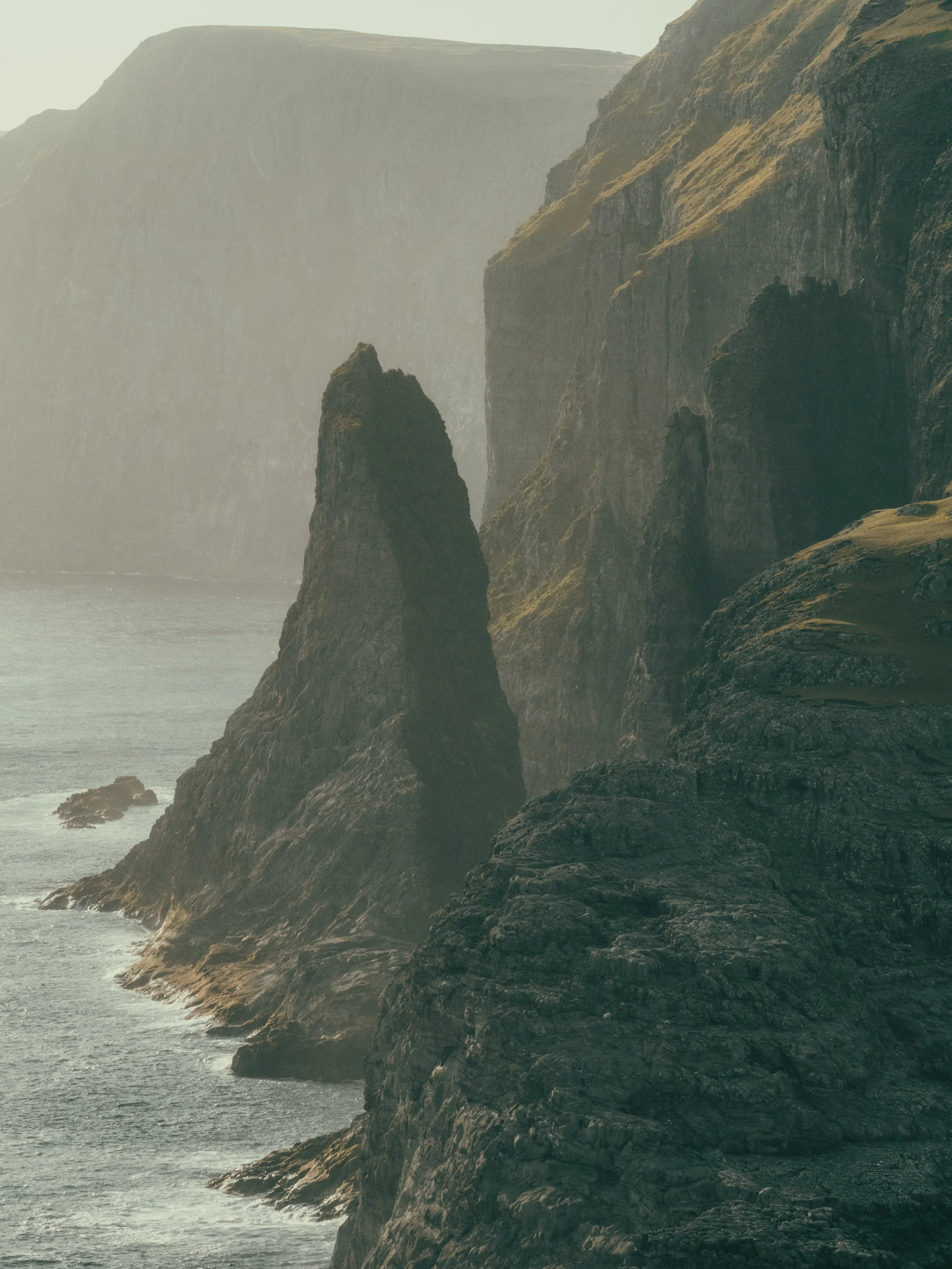 Faroe Islands Cliffs hazy
