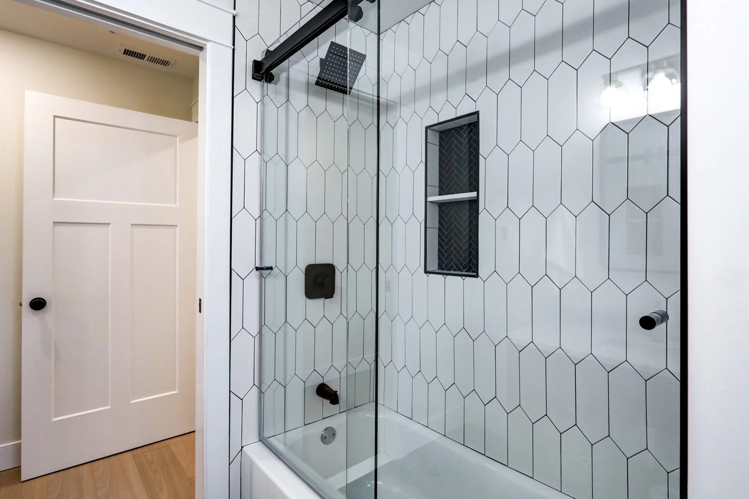 Bathroom 3 with a heated tile floor on the second floor of The Barn.