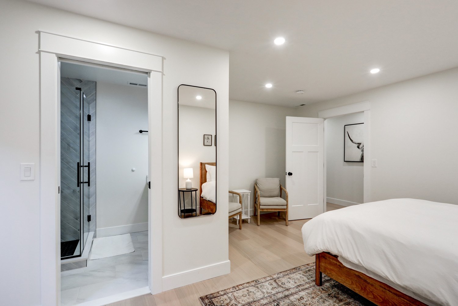 Bedroom 5 with a queen bed on the second floor of The Barn 