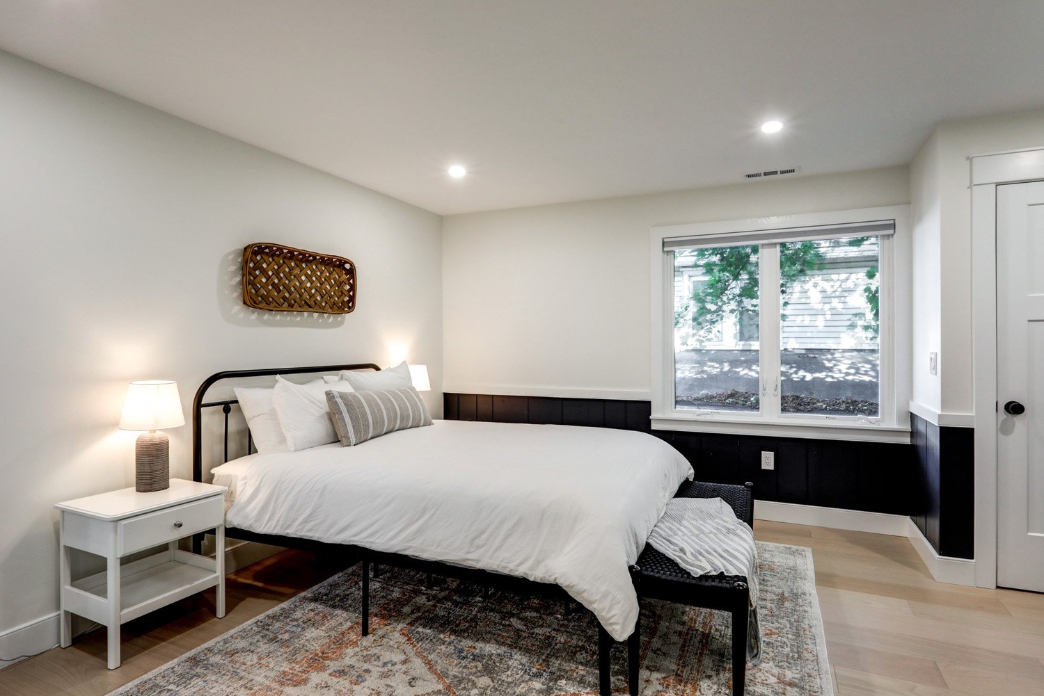 Bedroom 2 with king bed on second floor of The Barn. 
