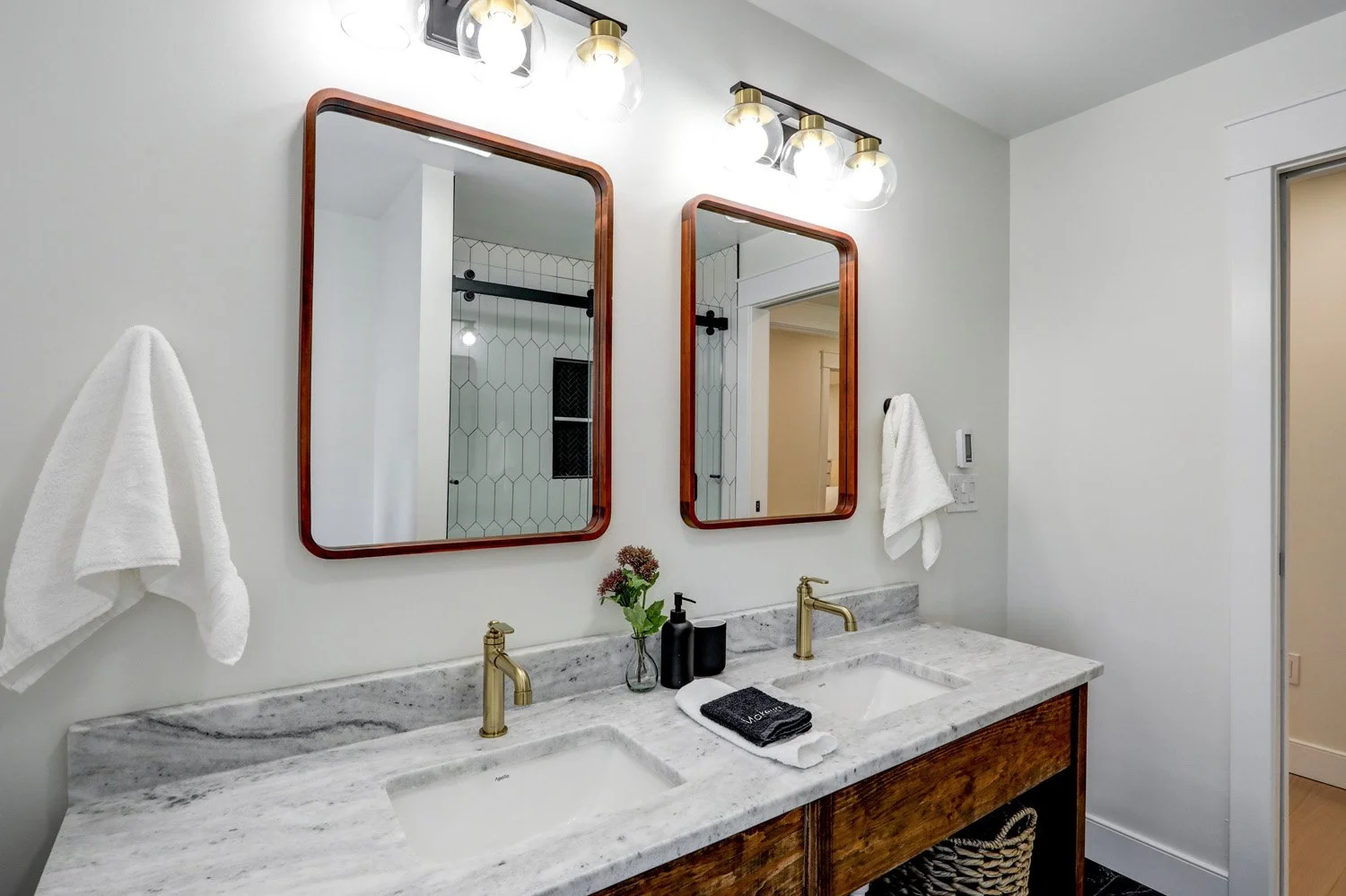 Bathroom 3 with a heated tile floor on the second floor of The Barn.