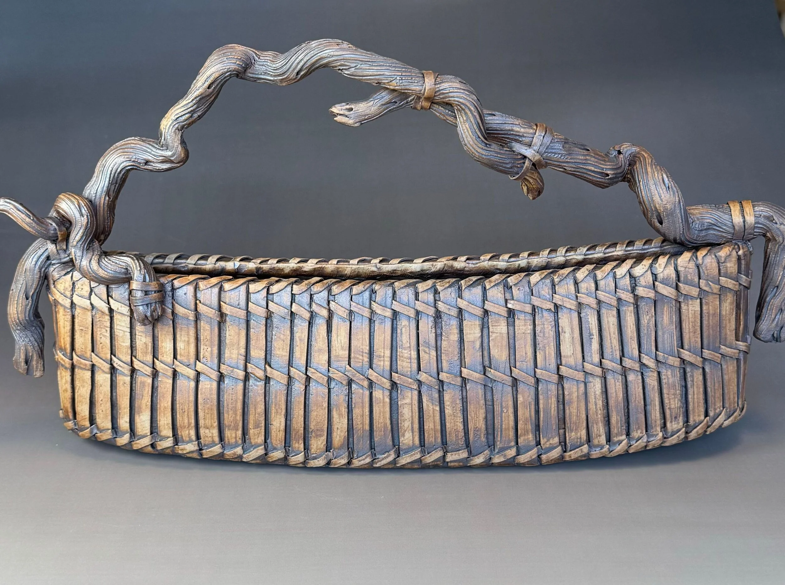 Long 'Woven' Fisherman's Basket Vase