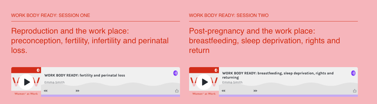 Women at Work - presentation and podcast for the Work Body Ready event