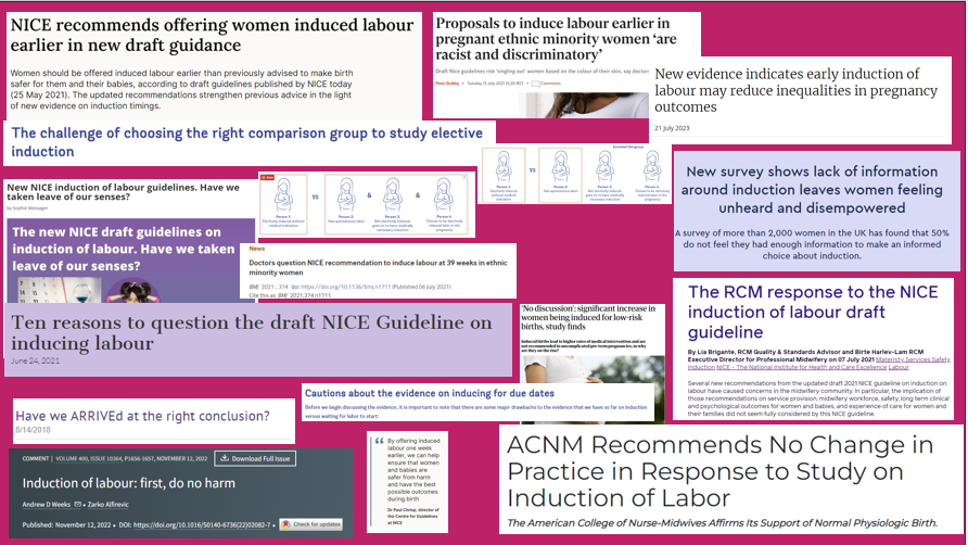Induction of labour – meeting the needs identified in PIF's 'Maternity Decisions: Induction' survey