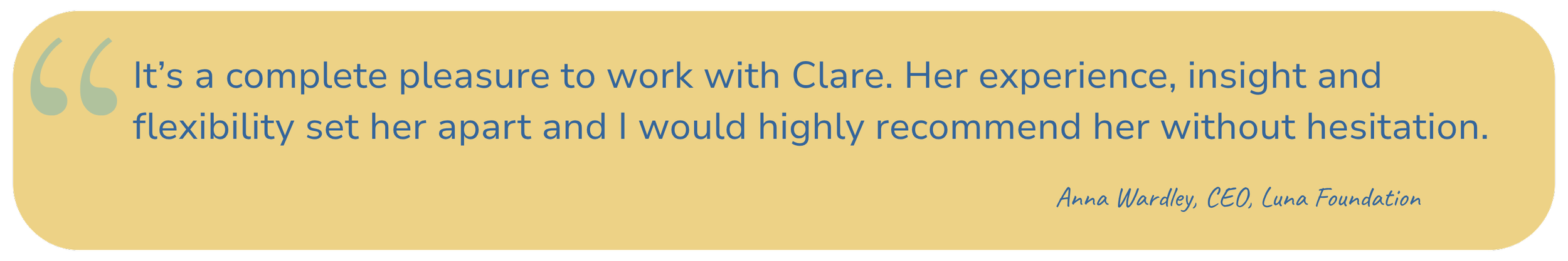 Quote from Anna Wardley, CEO of Luna Foundation, on a yellow background.