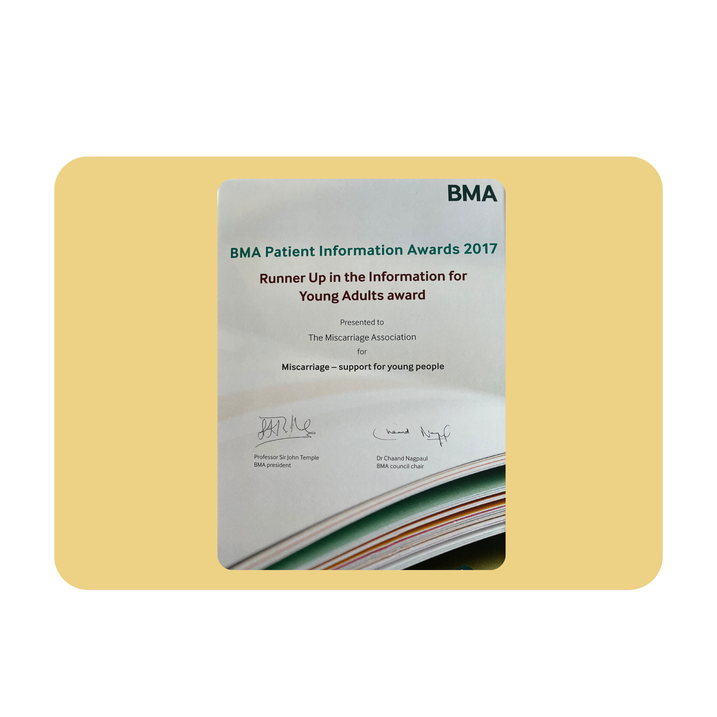 Youth resources I researched and created for the Miscarriage Association. Runner-up in the Young Adult awards at the BMA Patient Information Award 2017.