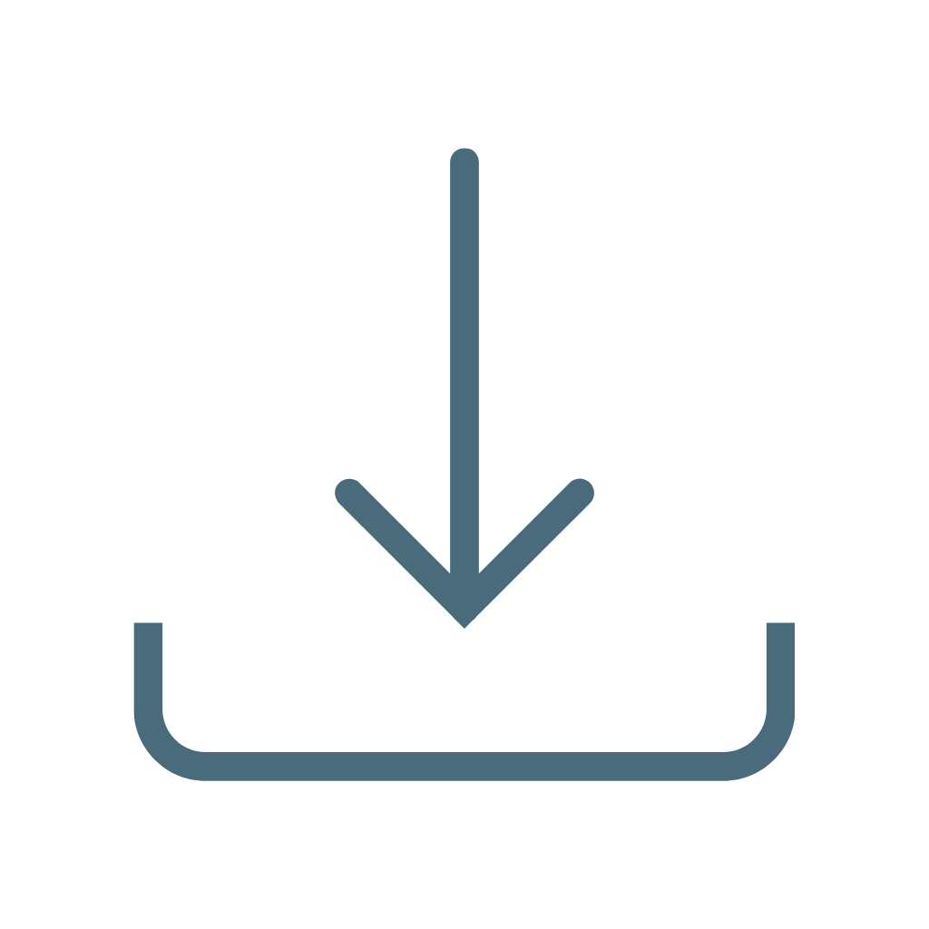 Download icon with arrow pointing downward into a box.