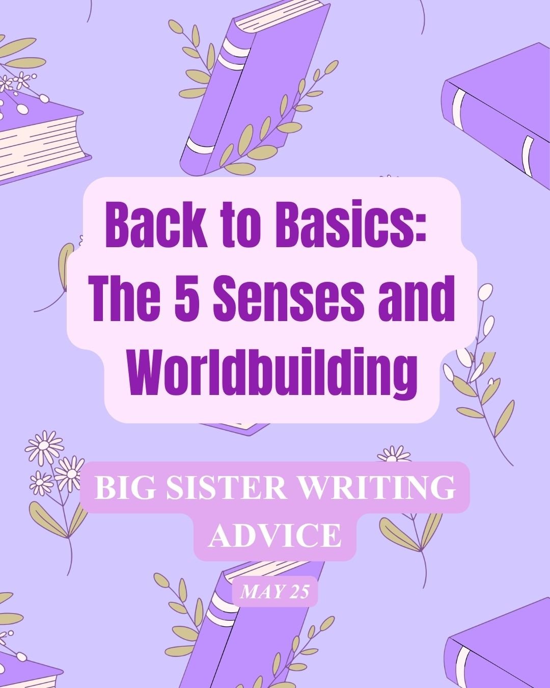 Big sister writing advice! Today's session: using the five senses. 
-
As someone who loves worldbuilding, I feel compelled that it is truly going to the basic elementary building blocks of writing. 
-
Here's a writing challenge: in one paragraph, des