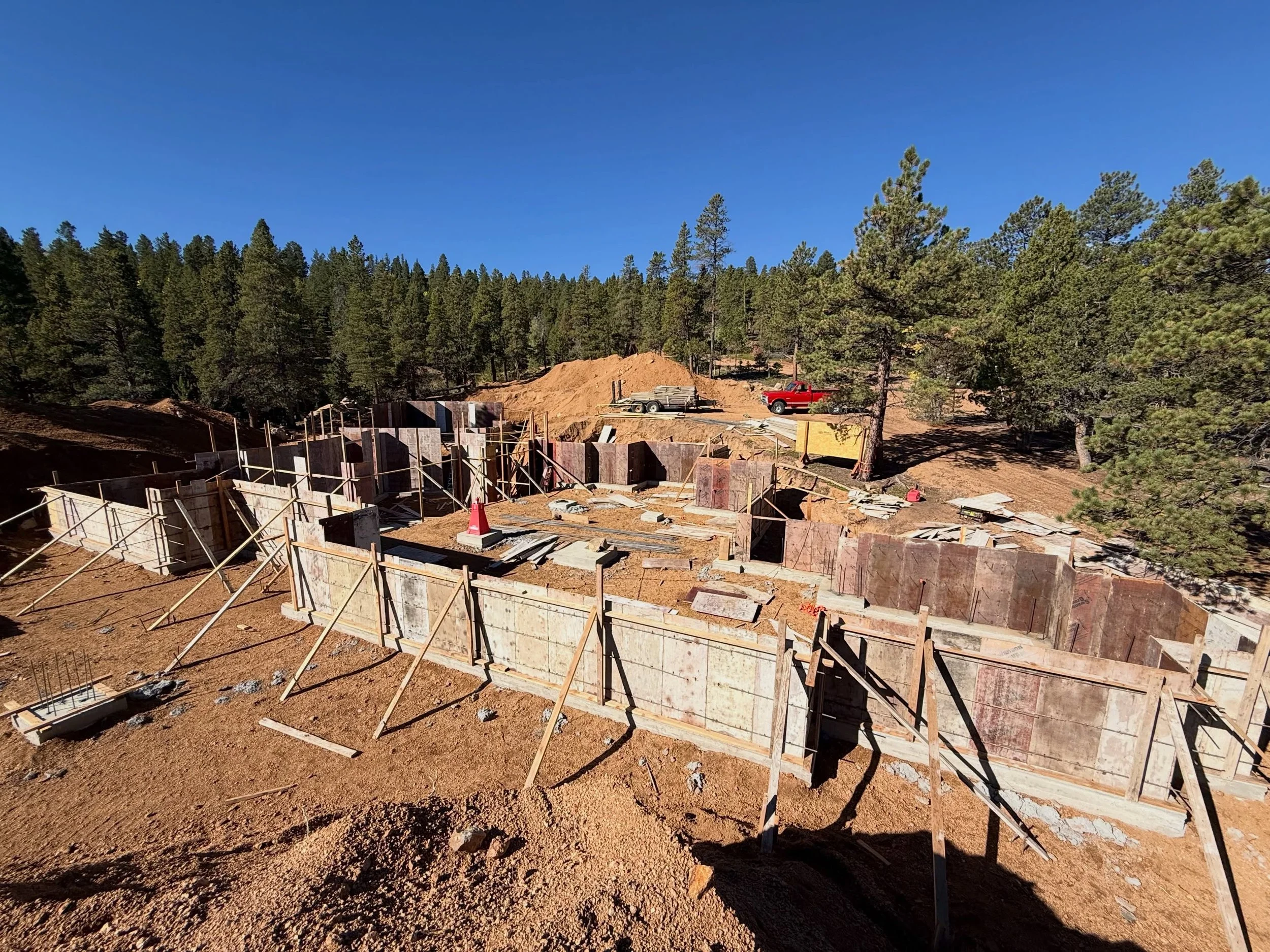 Foundation Forms are coming together in Bailey!! We should be able to pour in a couple of weeks!! What a beauty! #build #architecture #onbudget #colorado #home