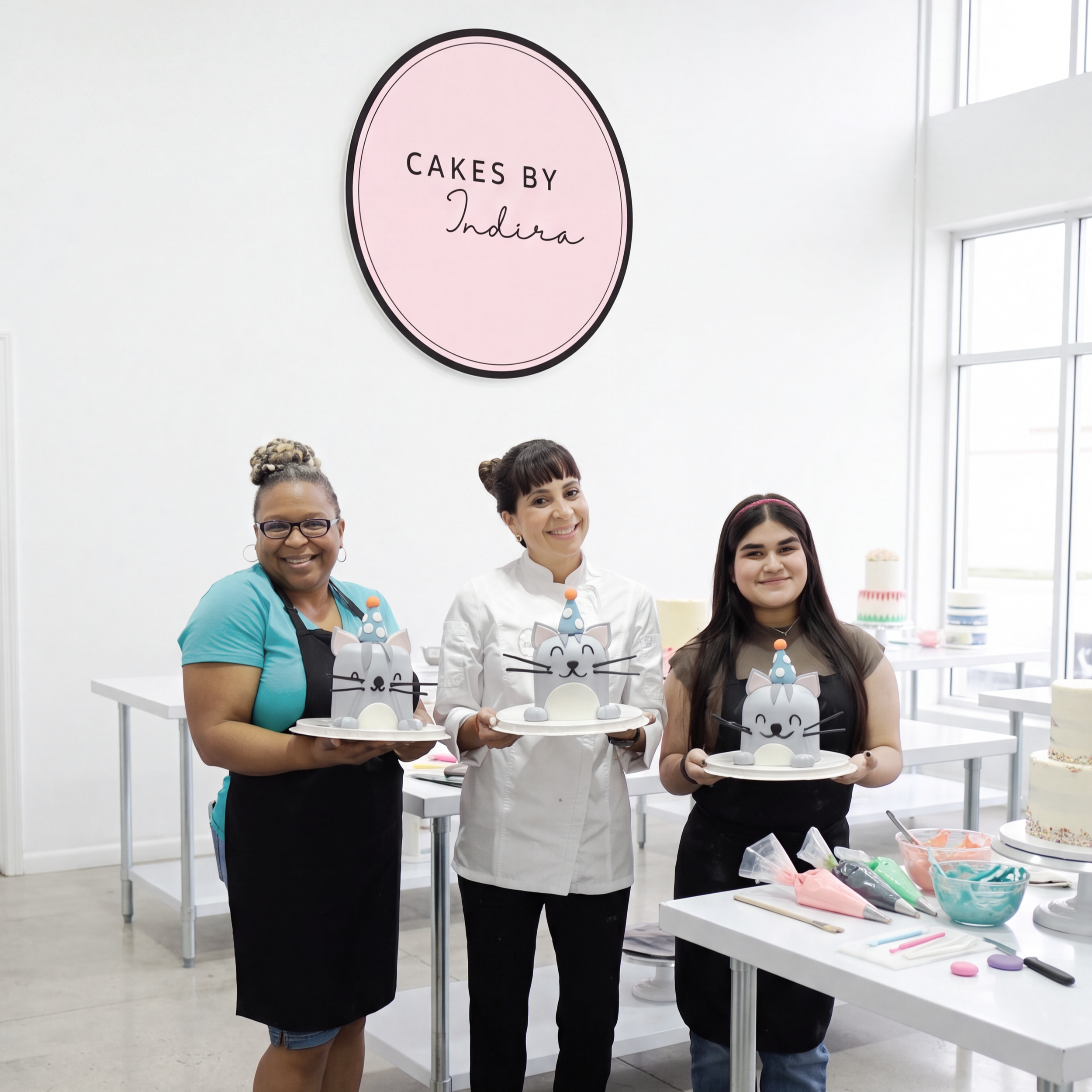 1:1 cake decorating class at my Studio. We practiced buttercream and fondant skils.