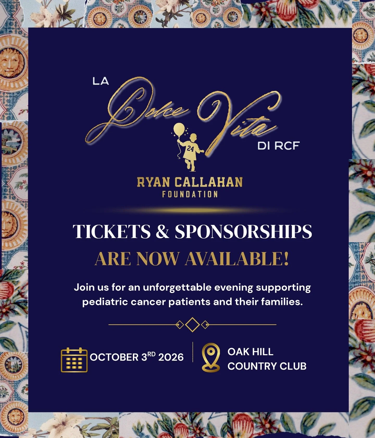 🍋 ✨ Tickets &amp; Sponsorships Are Officially Live (linked in Linktree) ✨ 🍋 

Join us for La Dolce Vita di RCF on October 3, 2026 at Oak Hill Country Club as we celebrate an evening inspired by the beauty, warmth, and joy of Italy, all while changi