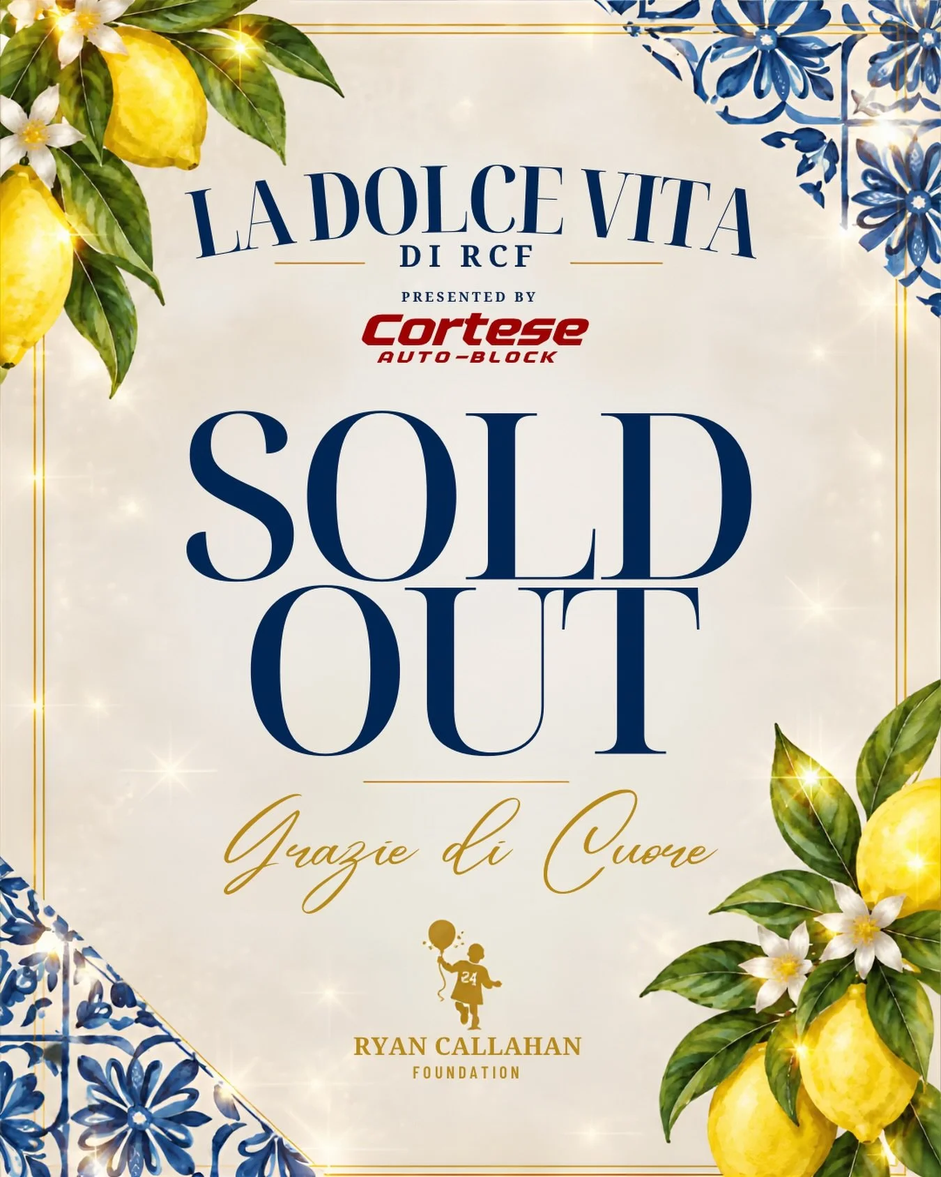 SOLD. OUT. 🤍🇮🇹

For the first time ever, our Rochester gala is officially SOLD OUT.

264 seats. Every single one filled.

There is something incredibly special about watching this community continue to show up for our families, for our mission, an