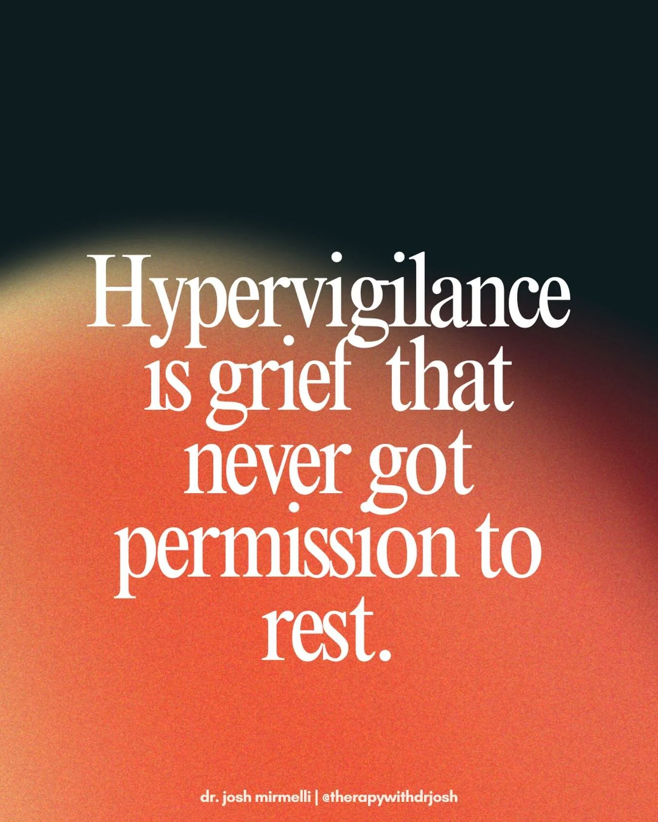 Hypervigilance is often grief that never got permission to rest.

A nervous system that learned staying alert was safer than letting go.

What looks like anxiety is sometimes an old survival strategy still doing its job long after the danger is gone.