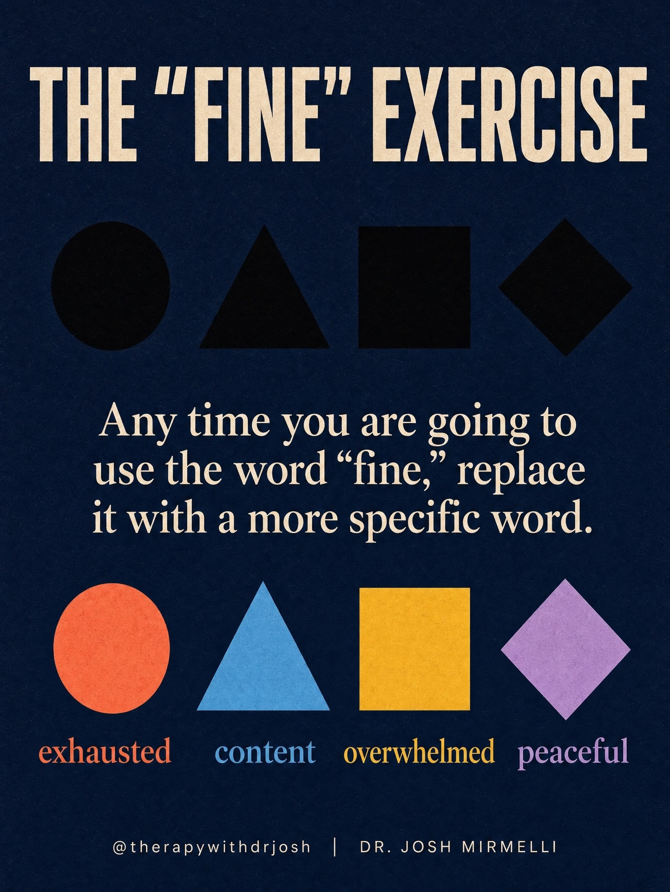 &ldquo;Fine&rdquo; is usually a shortcut.
Sometimes it means exhausted.

Sometimes it means content.
Sometimes it means overwhelmed.
Sometimes it means peaceful.

The word itself isn&rsquo;t the problem. The problem is when it becomes a hiding place.