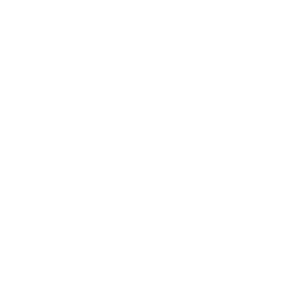 White geometric shape with a circle inside a tilted square, enclosed in a white circle on a black background.