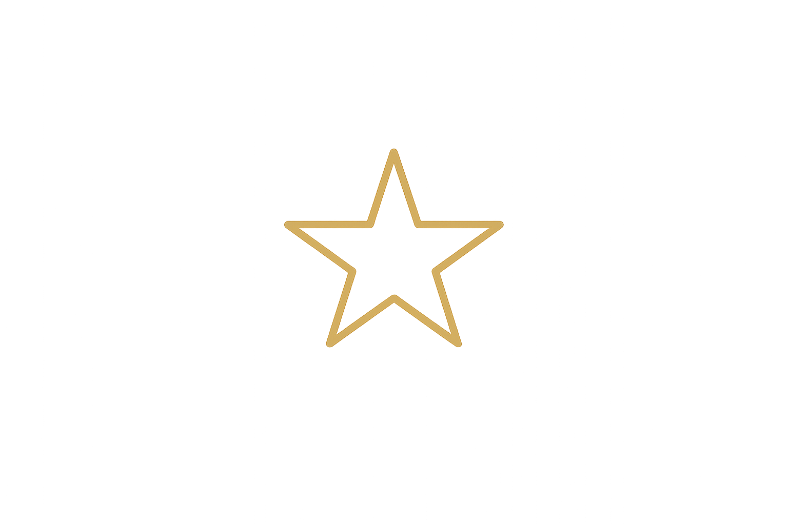 A glowing gold star outline on a black background.