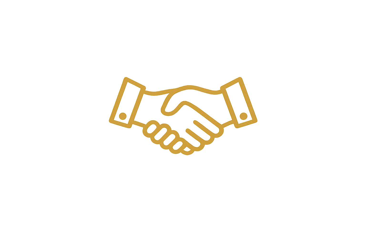 Graphic icon of two hands shaking, representing an agreement or partnership.