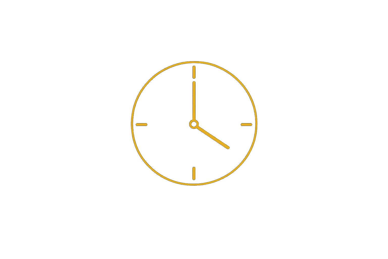 A digital clock showing 3:00 with a black background and yellow outline.