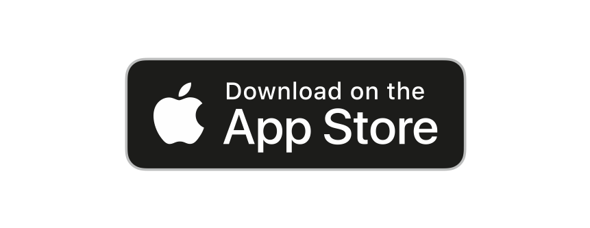Black background with a rectangular button that has a white Apple logo and the text "Download on the App Store" in white.