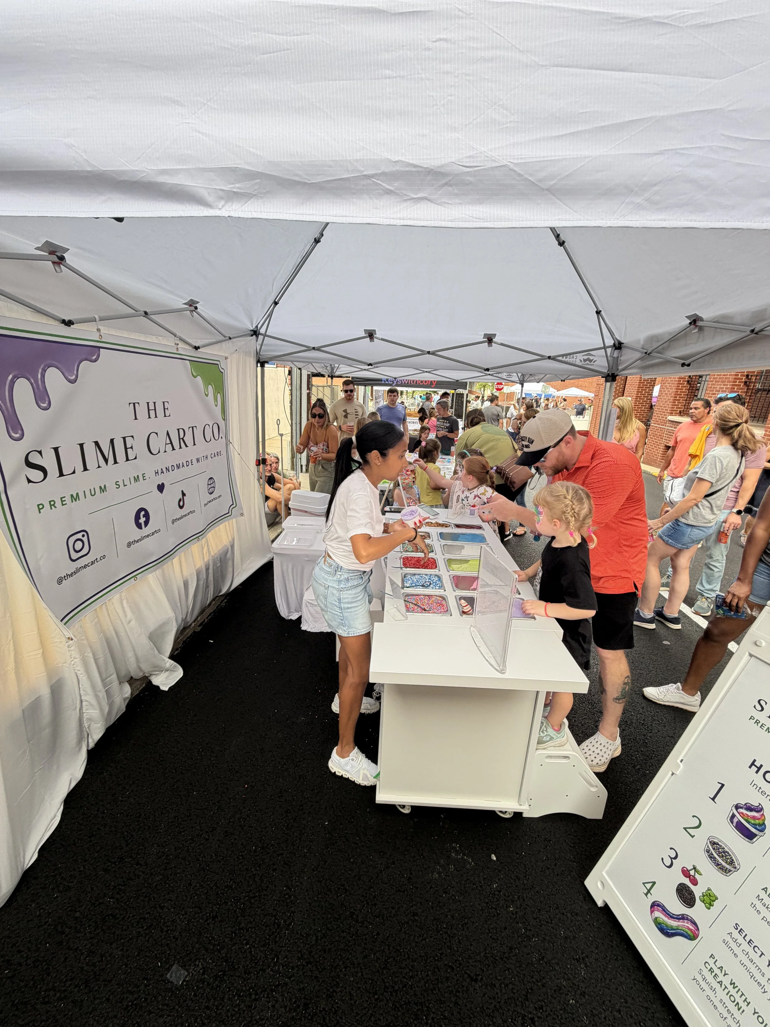 The Slime Cart Co. mobile slime cart at an event.