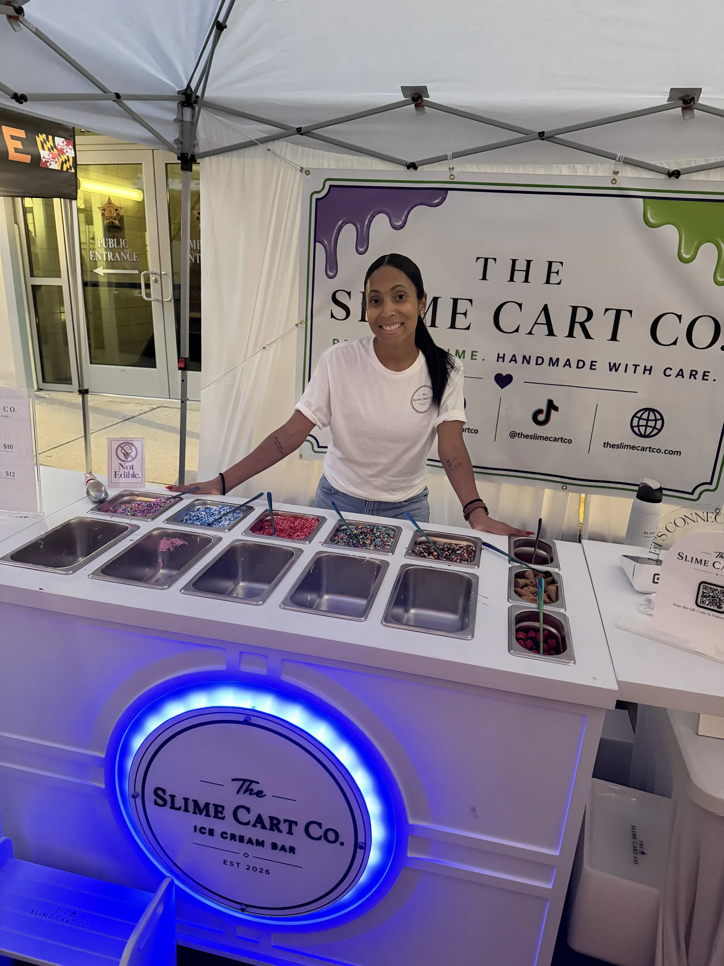 The Slime Cart Co. cart set up for an event
