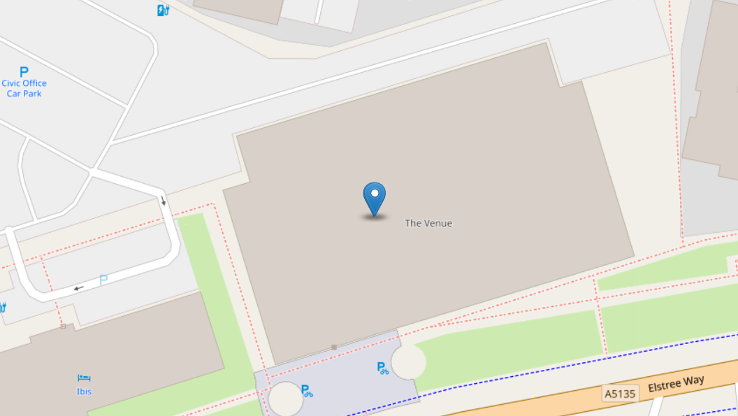 Map showing Head 2 Toe at The Venue, Elstree Way, Borehamwood