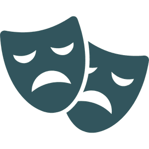 Therapy for Executives - an icon with two sad faced masks representing a steadier sense of self beyond performance