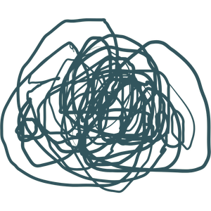 Anxiety and overthinking - an icon with a squiggly line representing anxiety and overthinking
