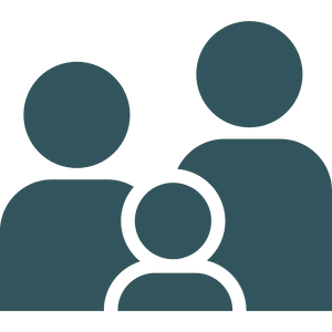 Perfectionism and self-pressure - Silhouettes of two adults and two children, representing feeling pressure to be perfect due to expectations from others