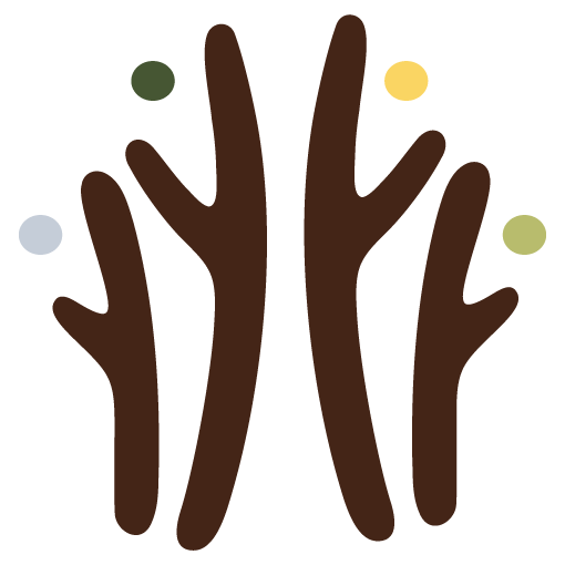 Illustration of two brown hands with multicolored dots around them.