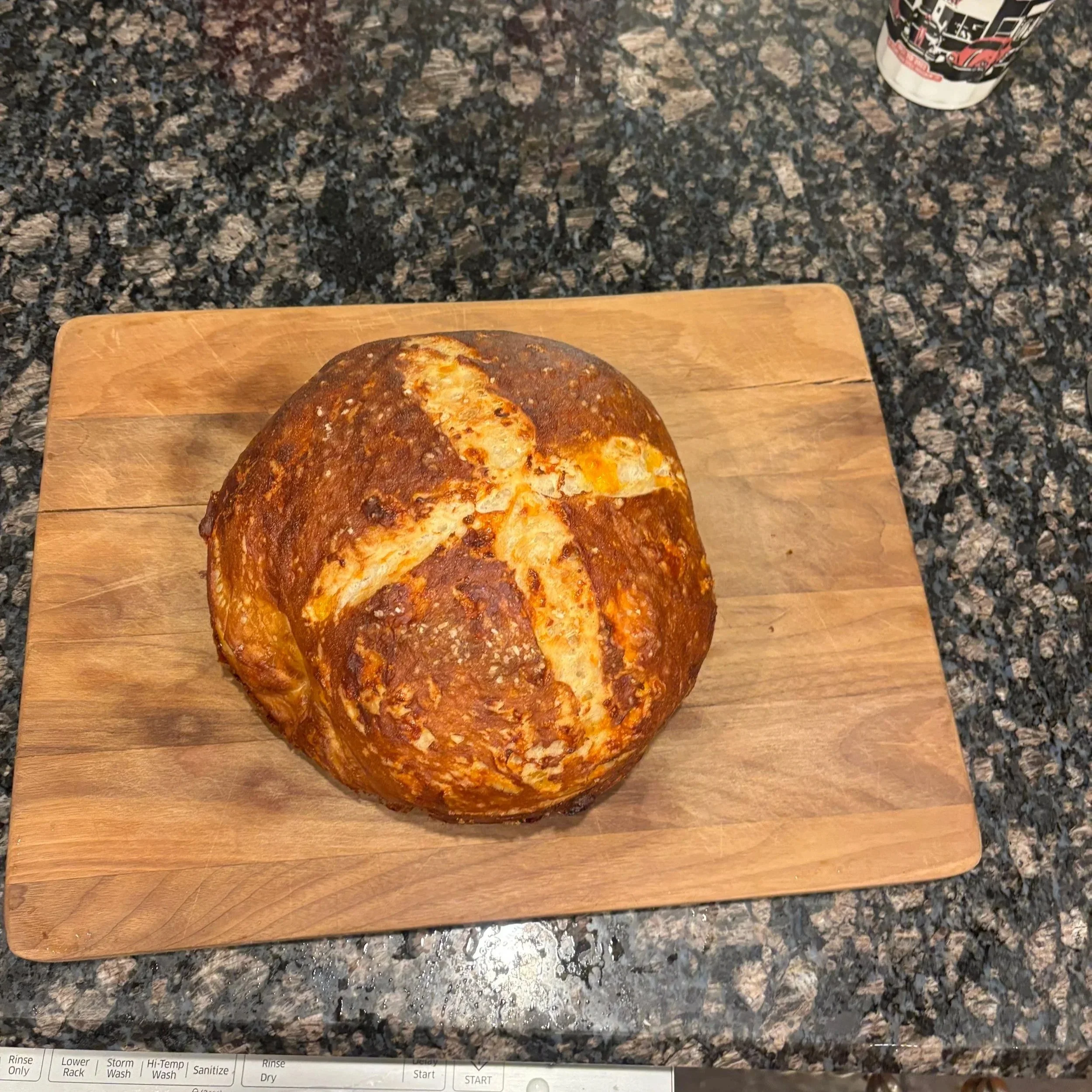 Cheddar Pretzel Sourdough Loaf