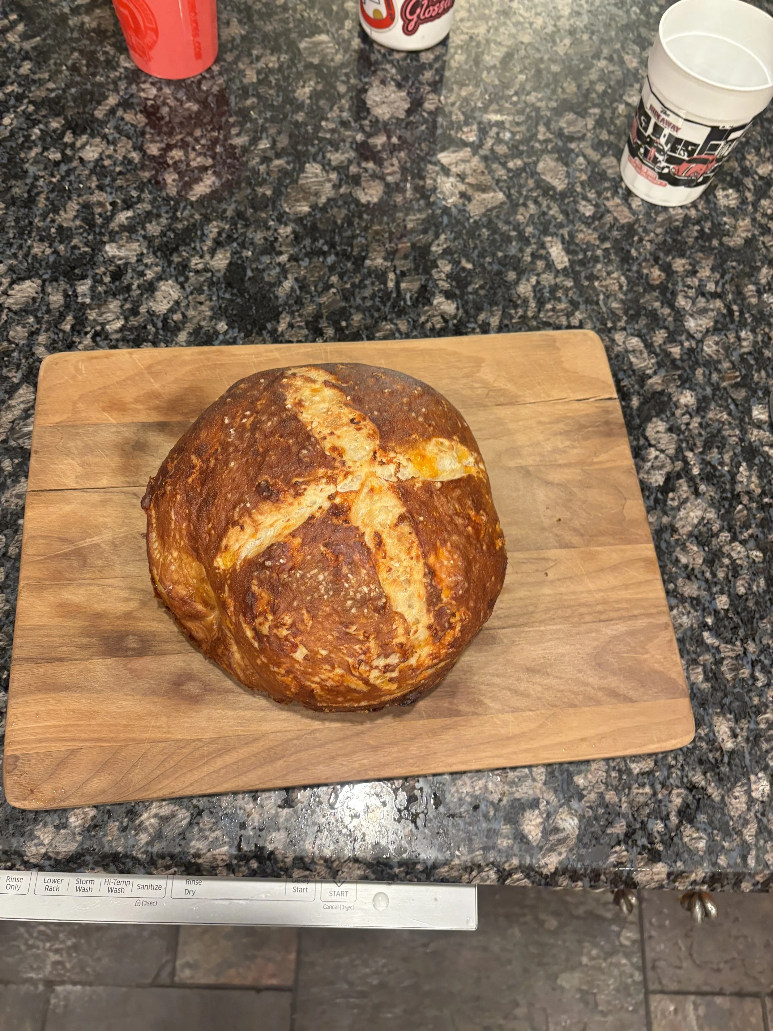 Cheddar Pretzel Sourdough Loaf