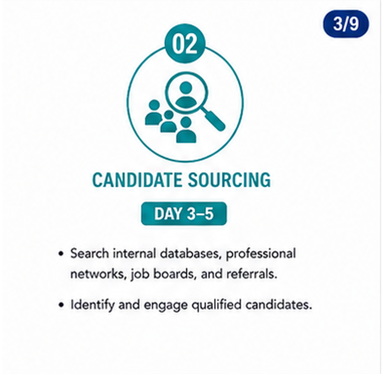Step 2 of the recruiting process: candidate sourcing.