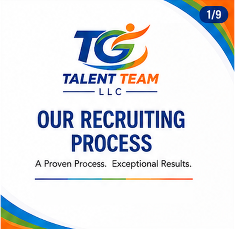 TG Talent Team LLC's step-by-step recruiting process, from first consultation to a successful hire.
