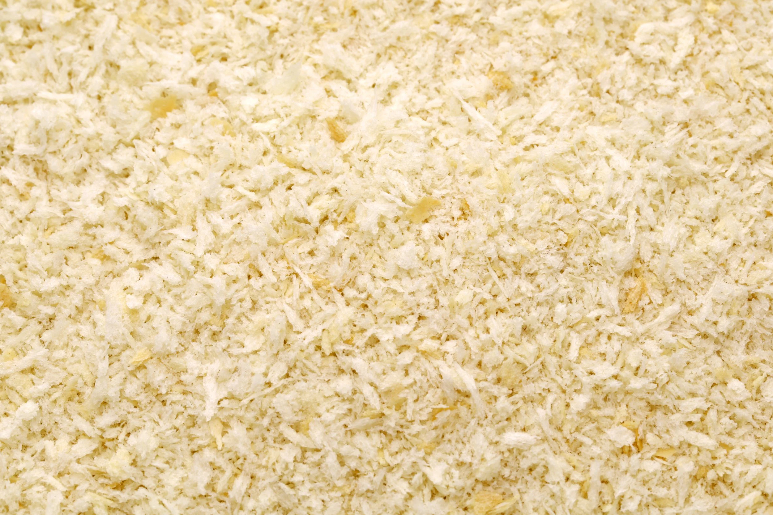 Close-up of white panko breadcrumbs.