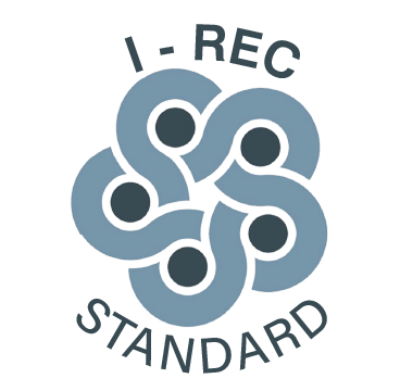 Logo with interconnected circular shapes and the words 'I-REC STANDARD'.