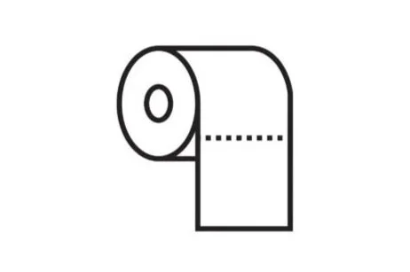 Illustration of a roll of toilet paper.