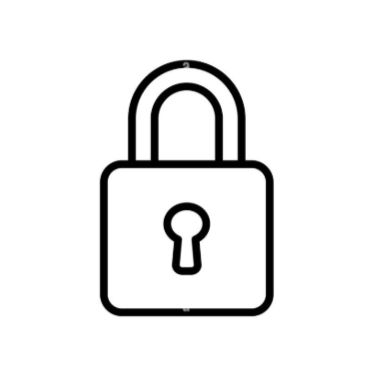Black outline of a padlock with an open shackle.