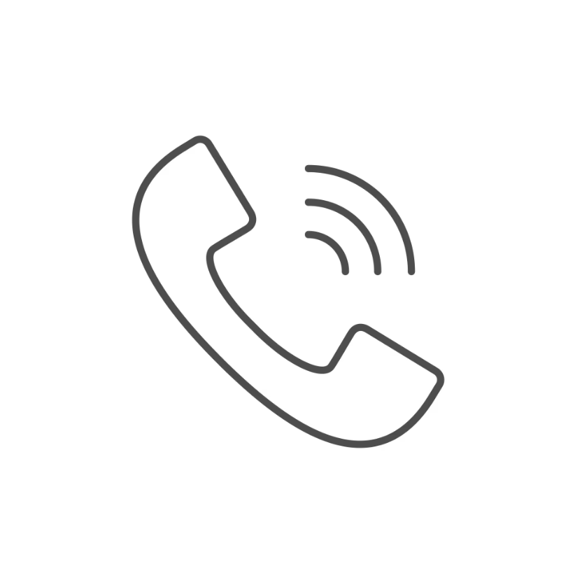 Icon of a phone handset with sound waves indicating a call or phone communication