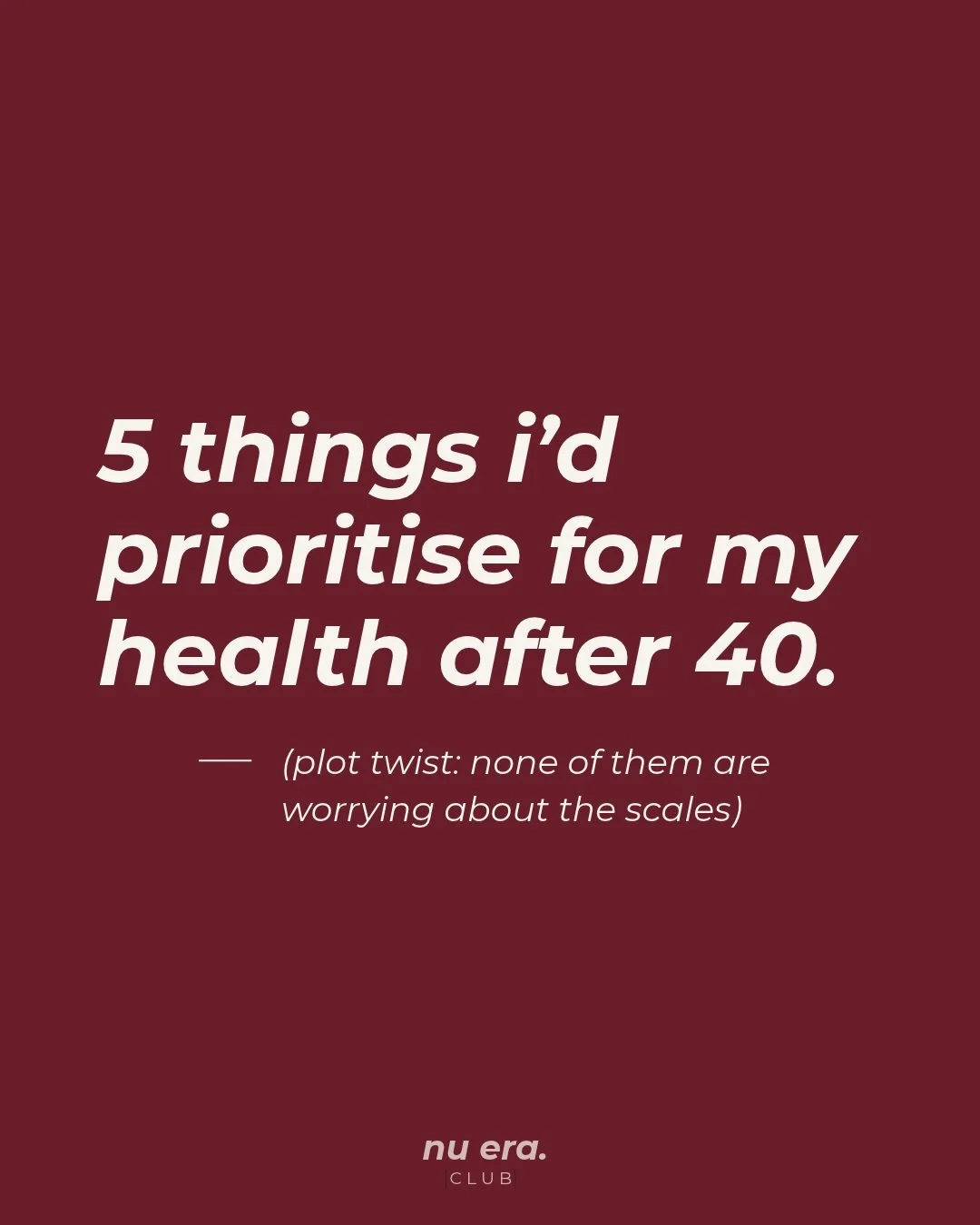 If there&rsquo;s one thing turning 50 has taught me, it&rsquo;s that looking after your health needs to be about more than the number on the scales.

Losing weight can absolutely be part of the picture, and I know it can be an important goal for many