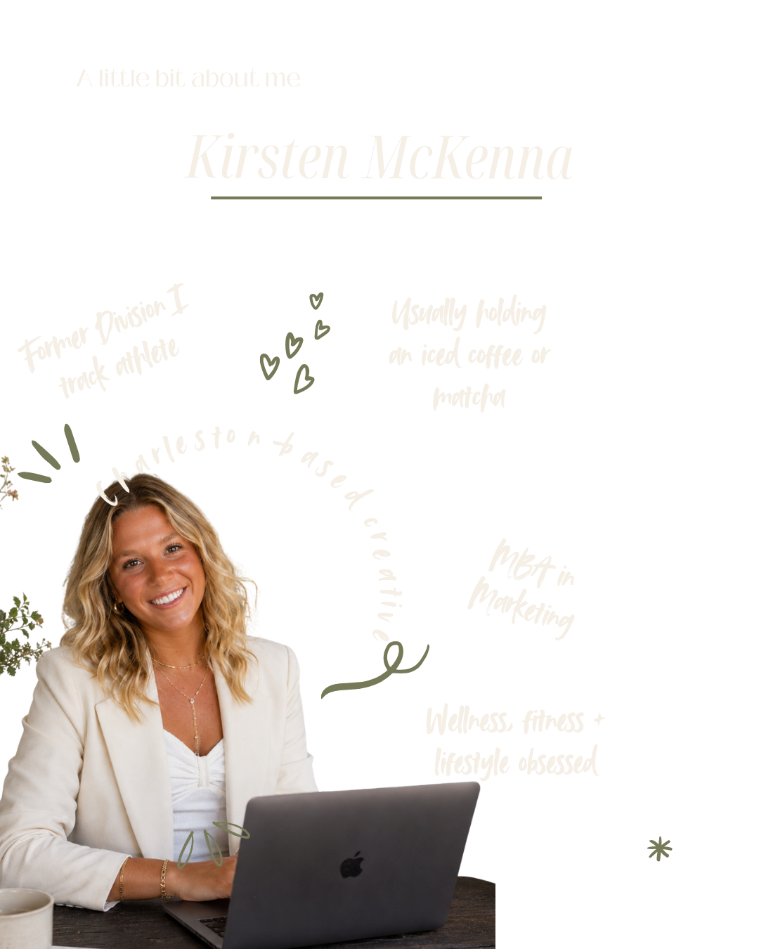 A smiling woman with blonde hair sitting at a desk, typing on a laptop, with a coffee mug nearby.