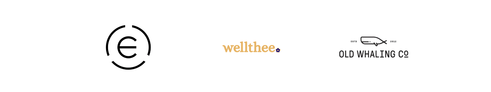 Logo for Wellthee with a whale image, and text that reads Old Whaling Co.